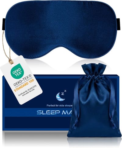 Dailygoods- Zijslaapmasker 100% biologische zijde - Lichtblokkerend - Verstelbare band - Ergonomisch ontwerp - Ademend - Luxe slaapoplossing - Slaapmasker