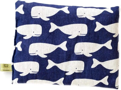 Biologisch Amandelpitkussen voor Magnetron en Oven 23x17cm - Walvis Design Blauw Wit