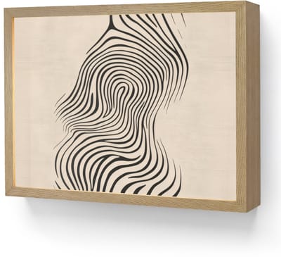 Wandlamp 40x30 cm - Oplaadbaar - Lijnen - Abstract - Golvend - Zwart - Wandlampen binnen woonkamer - Slaapkamer lamp - Decoratieve nachtlamp - Vloerlamp draadloos