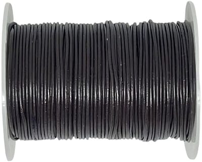 Leren Koord Rond, 50 m x 2 mm - Rond Lederen Koord, Voor Halskettingen, Armbanden, Sieraden, Knutselkralen en Veters (Koffiebruin)