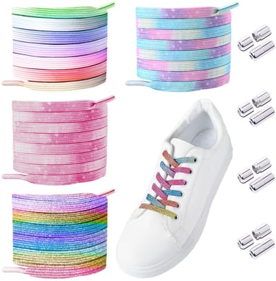 Cosensi- Veters 120 cm - Elastische Veters - Veters zonder knopen - Veters voor sportschoenen - Veters voor kinderen - 4 paar kleuren
