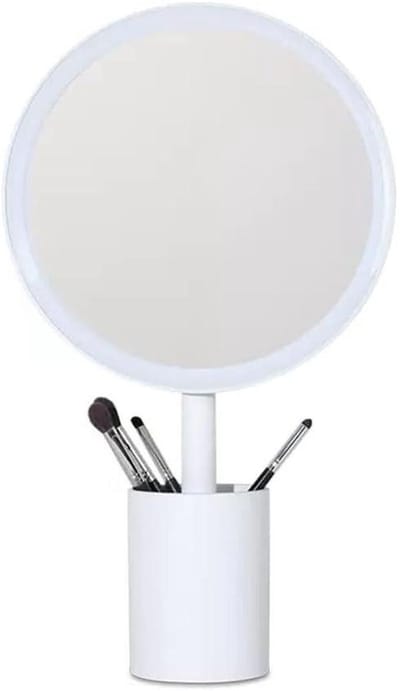 Make-up Spiegel - Bureau Spiegel - Dagelijkse Verzorging - Met Opbergruimte - 36 cm Hoog - Wit