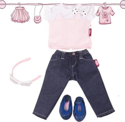 Götz poppenkleding combi denim kat voor XM (36cm) serie