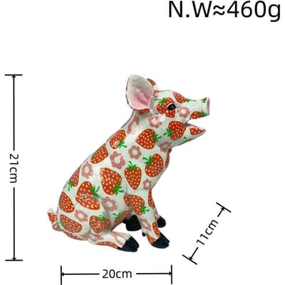 Creatief Ontwerp Schattige Aardbei Varken Ornamenten Huis Woonkamer Modelkamer Decoratie Benodigdheden Kleurrijk Hars Handwerk Cadeau