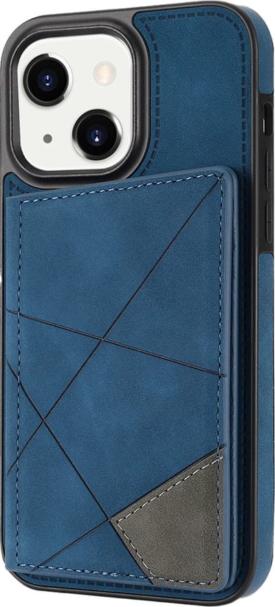 Hoesje geschikt voor iPhone 15 - Backcover - Pasjeshouder - Portemonnee - Camerabescherming - Stijlvol patroon - TPU - Blauw