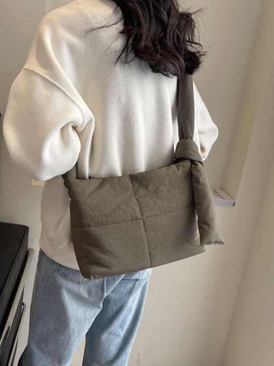 Without Lemon - Unisex Puffer Bag - Schouder Tas - Crossbody - Lichtgewicht - Handig - Mode - Compact - 20x30x10cm - Donkergroen