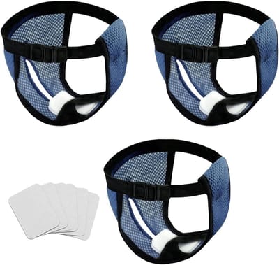 3-Pack Beschermende Hondenbroekjes voor Vrouwelijke Honden - Wasbare Menstruatieonderbroek met 9 Absorberende Pads - Verstelbaar en Herbruikbaar voor Middelgrote en Grote Honden