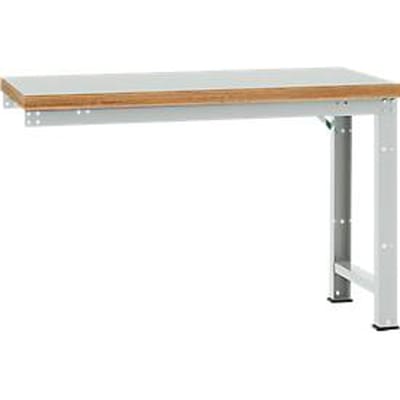 Manuflex aanbouw-werkbank Profi standaard, tafelblad kunststof, 1500 x 700 mm, lichtgrijs