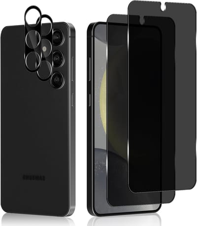 Privacy Screen Protector en Camera Beschermfilm voor Samsung Galaxy S24 Plus 5G - 2x Gehard Glas, Anti-Spy, 9H Hardheid en Schermbeveiliging