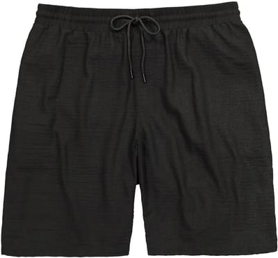 STHUGE - Heren - bermuda mousseline elastische band Relaxed Fit tot 8XL - Zwart - Maat 3XL