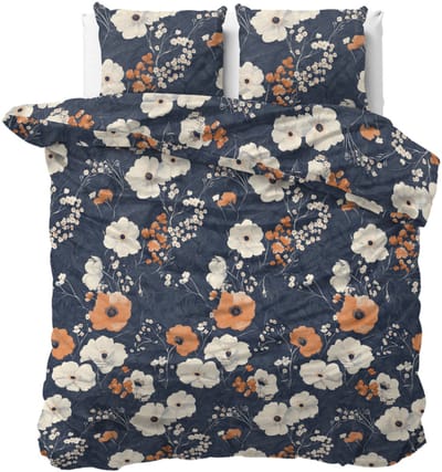 Dekbed-Discounter - Sleeptime Pure Dekbedovertrek 140 x 200/220 cm - Verkoelend Katoen - Korte instopstrook - Wassen op 40 graden - Inclusief 1 kussensloop - Flora