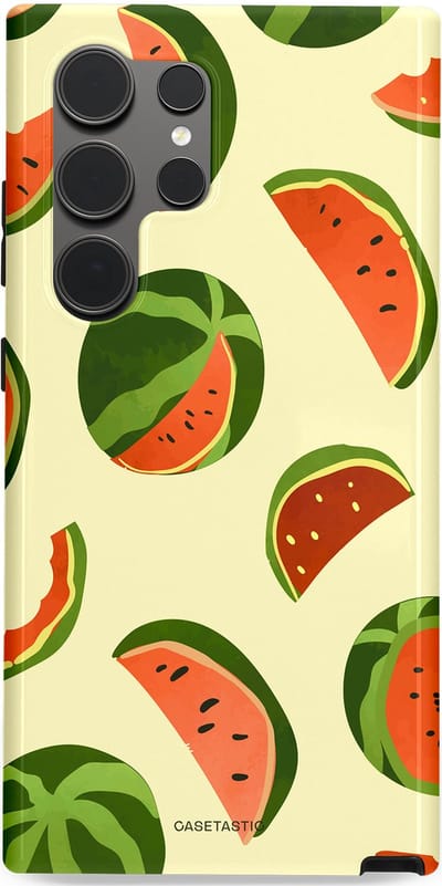 Casetastic Hoesje Geschikt voor Samsung S24 Ultra - Stijlvolle Beschermende Duo-layer Case - Watermeloen Festijn