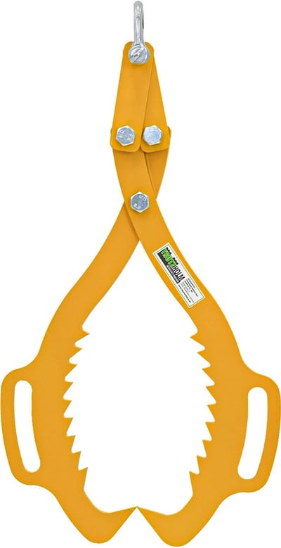 TRUTZHOLM Bosbouwtang 500kg - Voor Boomstammen tot 520mm - Heftang Met 2 Spandoorns - Sleeptang Achtertang Signaalgeel