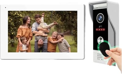 Videodeurbel Systeem - Slimme Deurbel - Huisbeveiliging - Tweerichtingscommunicatie - 7 inch scherm - Wit