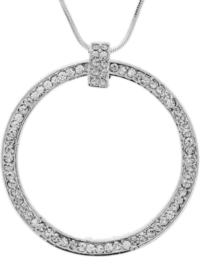 Behave - Zilverkleur ketting met ronde hanger - Tijdloze sparkle-look