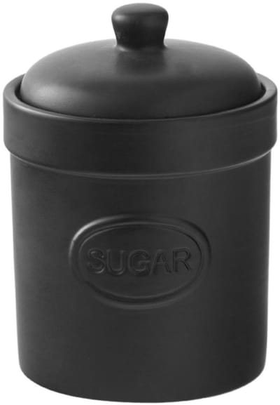 Bia collectie zwart stenen matte voorraadpot voor Suiker 12 x 16 cm Storage jar in Matte Black for Sugar