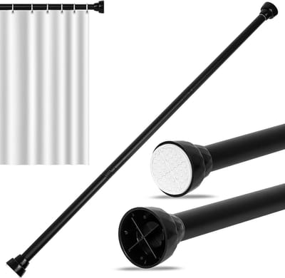Famanu - Telescoop douchegordijnstang 100-130 cm zilver, verstelbare klembare spanstang zonder boren