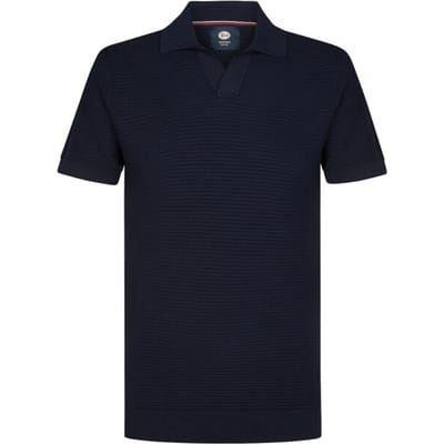 Petrol Industries - Heren Gebreide polo Delfín - Blauw - Maat L