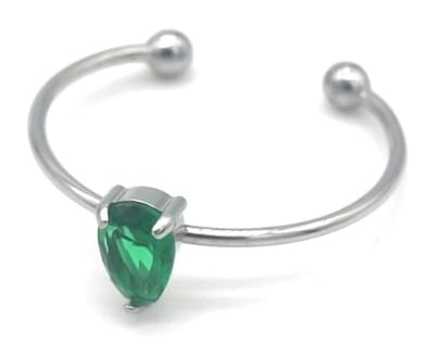 Ring - sieraad - accessoire - verstelbaar - RVS - zilverkleurig - groen - hip - trendy - tijdloos - chique - feest - feestdagen - verjaardag - jarig - dames - vrouwen