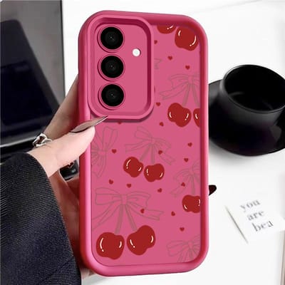 Kersen Fruit Hoesje Voor Samsung Galaxy S25 S24 Ultra S23 S22 Plus S21 S20 FE A15 A16 A25 A26 A34 A35 A36 A54 A55 A56 5G Capa Coque Galaxy S25+