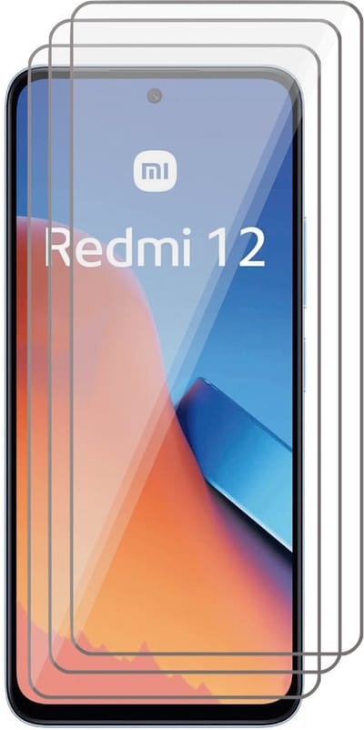 Screenprotector geschikt voor Xiaomi Redmi 12 - 3x Glas Screen Protector