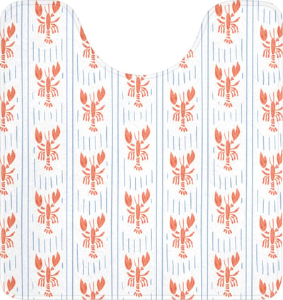 WC mat met uitsparing 55x60 cm - Antislip - Meer – Hummer – Orange – Blau - Toiletmat met uitsnijding - Vloermat - Douchemat - Toilet tapijt - Toiletmatten