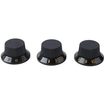 3 stuks Potentiometer Draaiknoppen Toon Volume Regelknop Vervanging voor Elektrische Gitaar Bas Zwart
