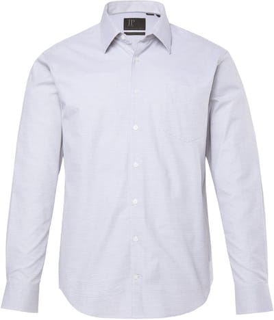 JP 1880 - Heren - Zakelijk overhemd lange mouwen kentkraag Modern-Fit - Grijs - Maat 3XL