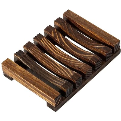 Boîte à savon en bambou naturel, porte-savon de bain, plateau en bambou, anti-moisissure, boîte de vidange, outils de salle de bain black