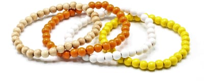 Houten kralen armbanden set - A kwaliteit - 16 cm - 4 stuks - Trendy - Cadeau - Kerstcadeau - Sinterklaas - Uni-sex - Accessoires - Kralenarmband - Houtenkralen - Armbanden - Stoer - Charmant