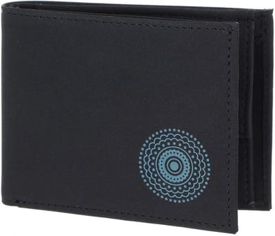 oxmox portemonnee New Cryptan RFID Protect Pocketbörse Circle Bloom Print Cyan Black zwart