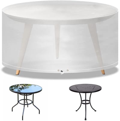 Dailygoods- Afdekzeil Waterdicht - Afdekzeil Tuinmeubelen - Afdekzeil Rond - UV-bestendig - Scheurvast - Ø102 x 71 cm - Tuintafelhoes