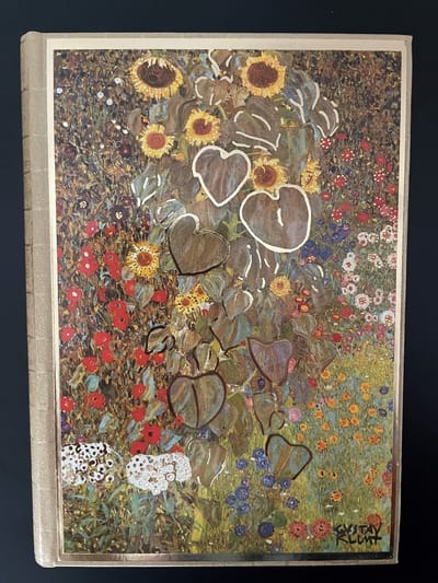 Hardcover Notitieboek Kunst 'Boerderijtuin met Zonnebloemen' Gustav Klimt