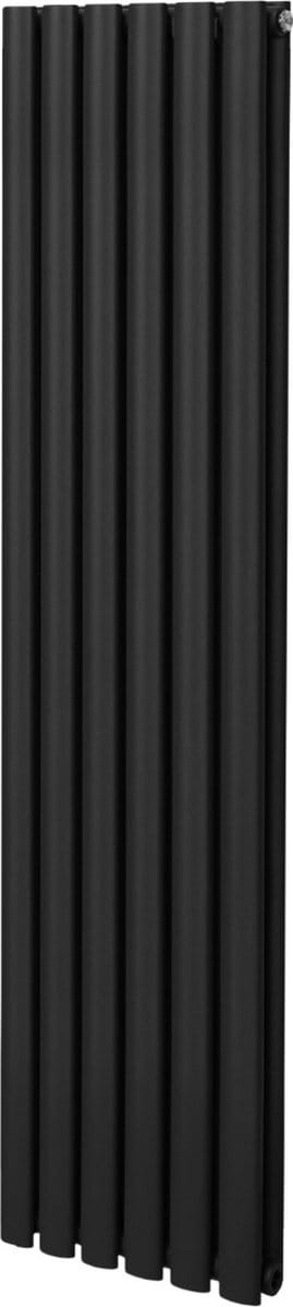 Ovale kolomradiator - zwart - 1600mm x 360mm - 4195 btu