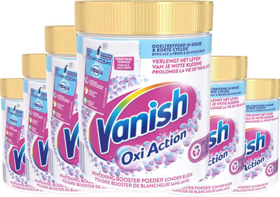 Vanish Oxi Action Wasbooster Poeder - Vlekverwijderaar voor Witte Was - 6x1 kg - Voordeelverpakking - 198 Wasbeurten