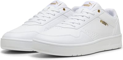 PUMA Court Classic Unisex Sneakers - PUMA White-PUMA Gold