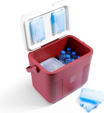 Koelbox - 13 en 22 liter, 18 uur warm - 40 uur koel - Inclusief koelelementen 450 ML - Koeltas voor werk, kamperen, barbecue of vakantie