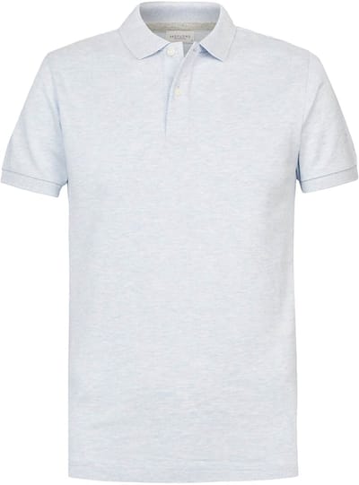 Profuomo Piqué Poloshirt Melange Lichtblauw - Maat M - Heren
