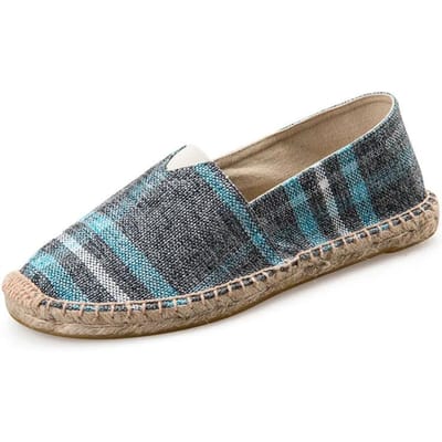 Heren Espadrilles Heren Patchwork Slip on Zomerschoenen Heren Loafers Ademend Canvas Herenschoenen Jute Gewikkeld Damesschoenen Unisex 45 gray
