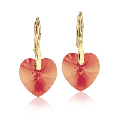 Montebello Oorbellen Noor HG117 - Swarovski Hart - 925 Zilver Verguld - Ø14mm - 30mm