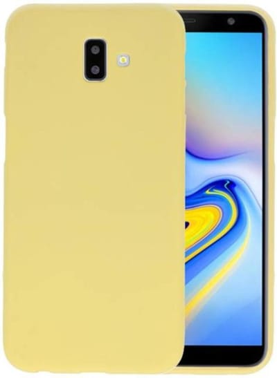 Hoesje Geschikt voor de Samsung Galaxy J6 Plus - Backcover Color Telefoonhoesje - Geel