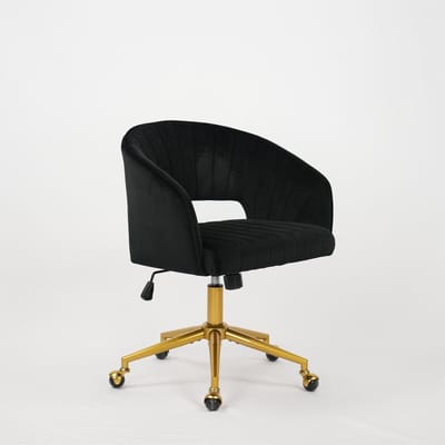 Fluwelen bureaustoel voor thuiskantoor - Bureaustoel - 360° draaibaar - In hoogte verstelbaar - 120 kg - Kantoor - 53x53x55 cm - Velvet