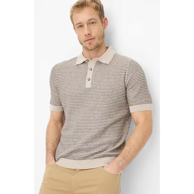 Brax Heren Polo  Style PASCAL beach, beige, maat 4XL