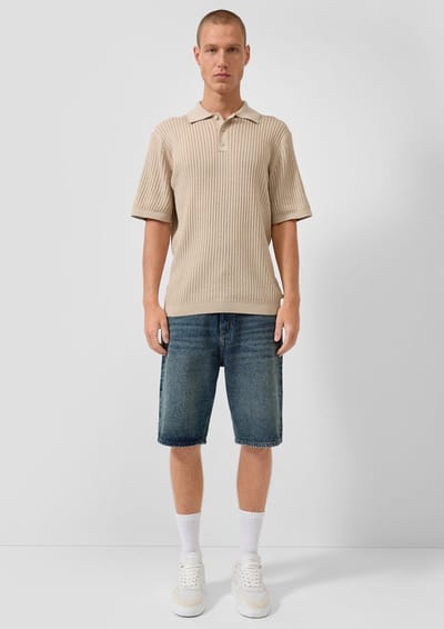 Korte spijkerbroek met middelhoge taille QS
