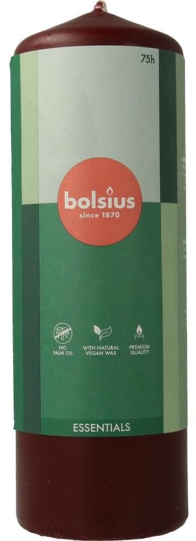 Bolsius - Stompkaars - Essentials - 200/68 - 1 Stuk - Velvet Red