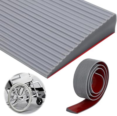 Drempel Voor Rolstoelramps, PVC, Antislip Oppervlak, 90 x 8 x 2 cm