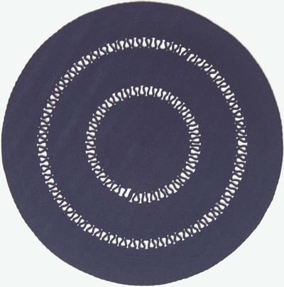 Homescapes Gevlochten Rond Gehaakt Vloerkleed Donkerblauw, 120 cm