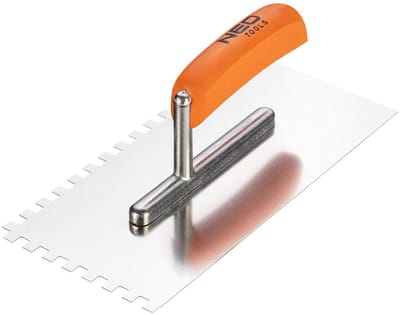 NEO - Troffel met Tanden - 270 x 128 mm - Roestvrij - Houten Handgreep