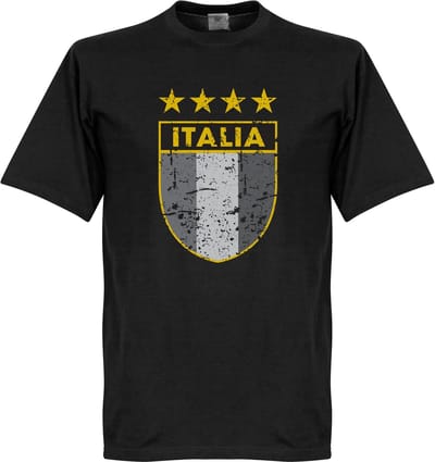 Italie Gold Star Vintage Logo T-shirt - Zwart - M