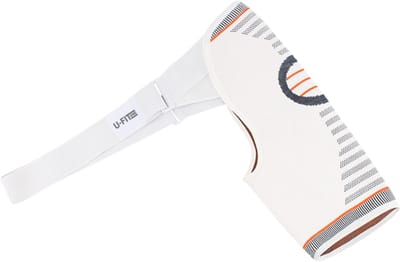 U Fit One Compressie Schouder Brace - Verstelbare Schouderbandage - Unisex - Orthopedische Schouderbrace - Wit - S/M